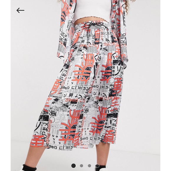 Asos x Collusion Pleated Printed Skirt - Picture 2 of 5